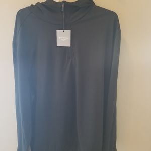 Hickey Freeman New York Men's Black 1/4 zip hoodie size XL